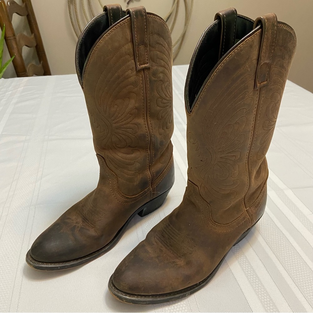 Brown Leather Western Well Worn Cowboy Boots size 6 W